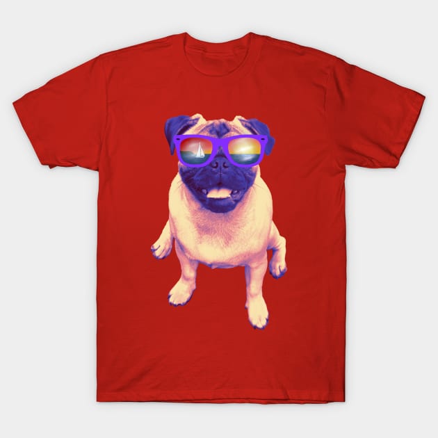 Beach Bum Pug T-Shirt by FivePugs